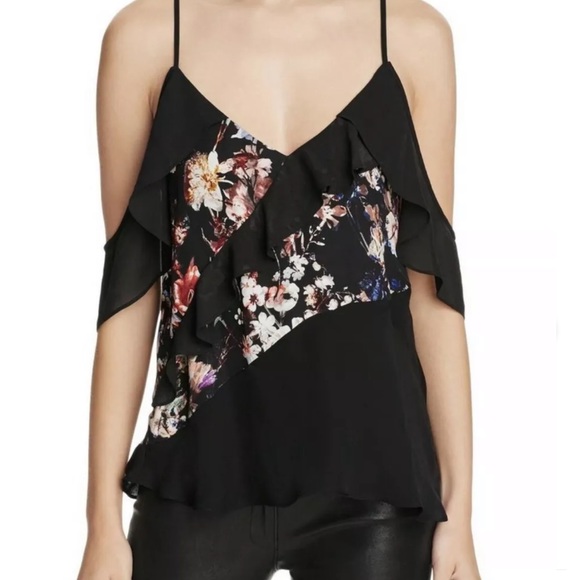Parker Tops - Parker Wesley Silk Cold Shoulder Floral Top